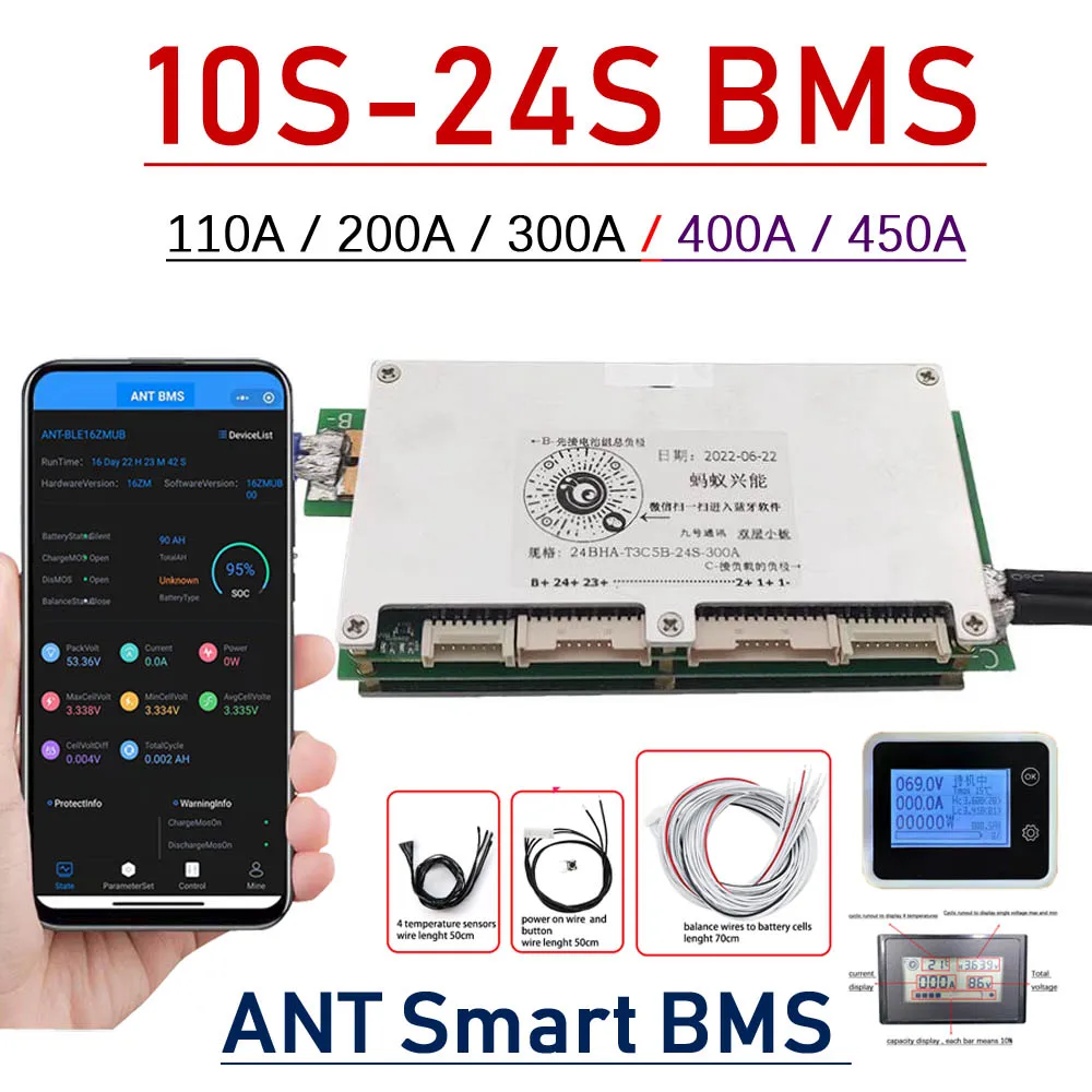 Smart Bms 24S 200A Bluetooth Lifepo4 - نظام إدارة البطارية الذكي بتقنية البلوتوث