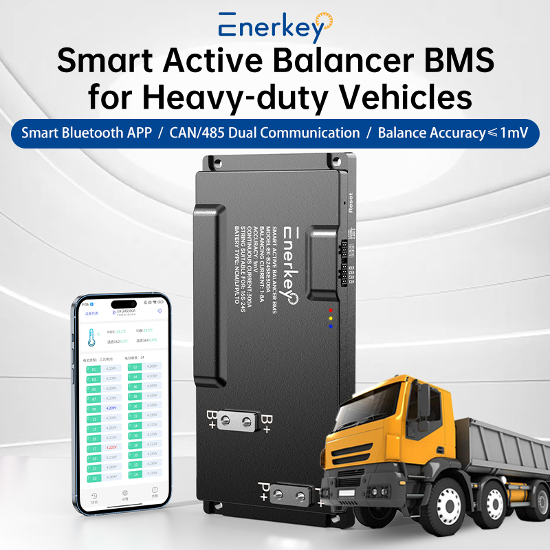 Smart Bms 24S 200A Bluetooth Lifepo4 - نظام إدارة البطاريات الذكي Enerkey 16S-24S