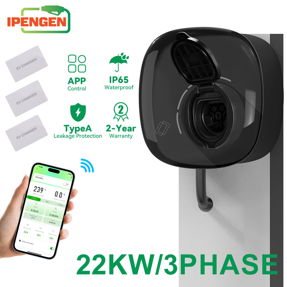 Ev Charger Type 2 22Kw 32A 3 Phase - شاحن سيارات كهربائية IPENGEN بقوة 22