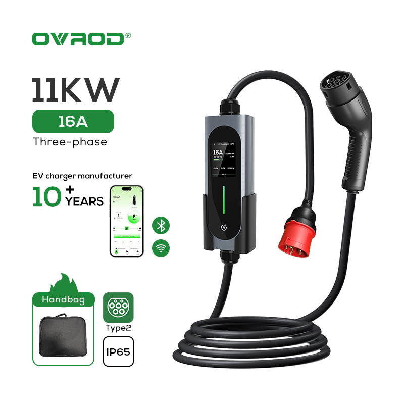 Type 2 Portable Ev Charger 11Kw Cee - شاحن سيارة كهربائية محمول من Ovrod