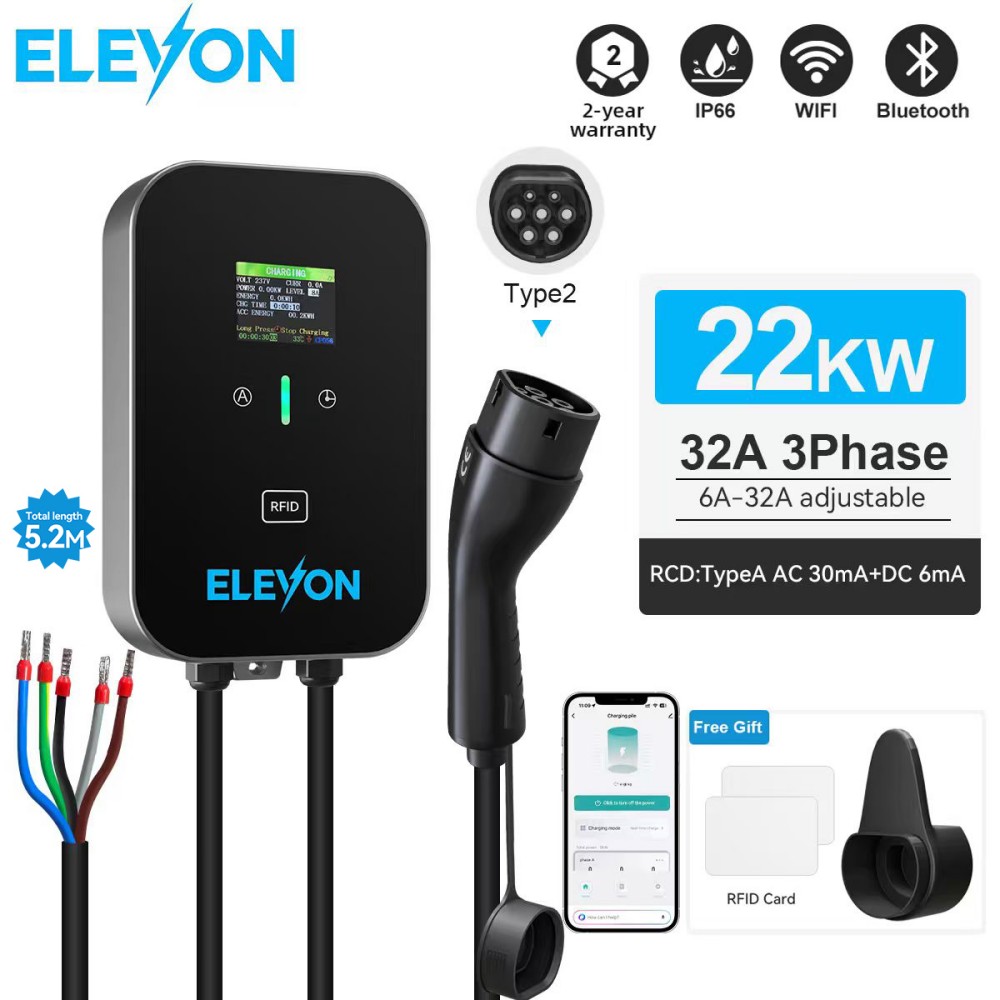 Ev Charger Type 2 22Kw 32A 3 Phase - محطة شحن ELEVON EV بقدرة 22