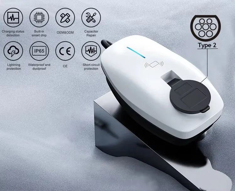شاحن سيارات كهربائية منزلي مخص - مراجعة Ev Charger Type 2 22Kw 32A 3 Phase وسعره