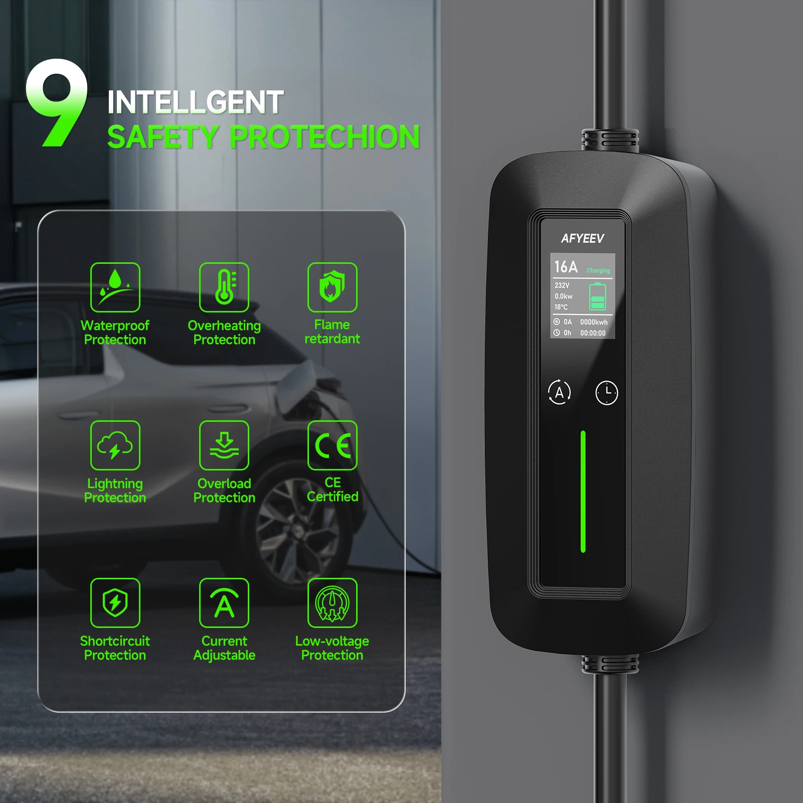11KW 16A 3 المرحلة المحمولة شا - مراجعة Type 2 Portable Ev Charger 11Kw Cee وسعره