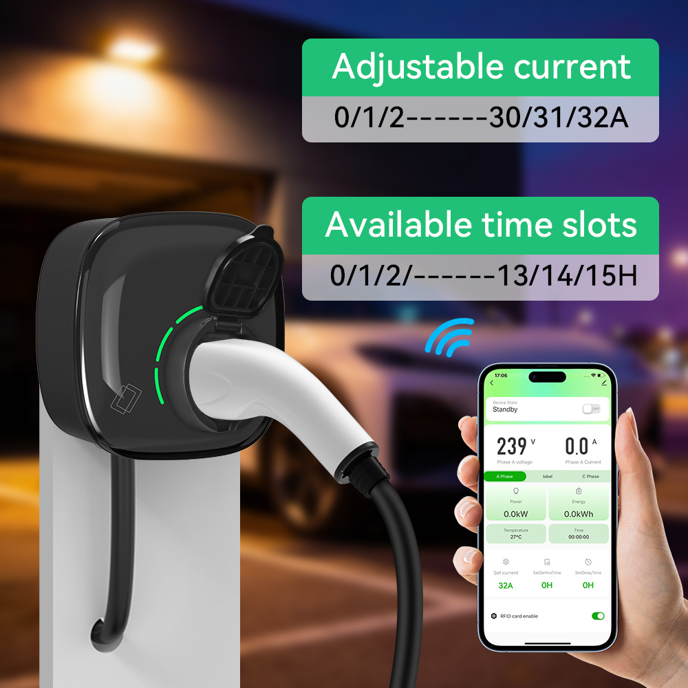 شاحن سيارات كهربائية IPENGEN ب - مراجعة Ev Charger Type 2 22Kw 32A 3 Phase وسعره