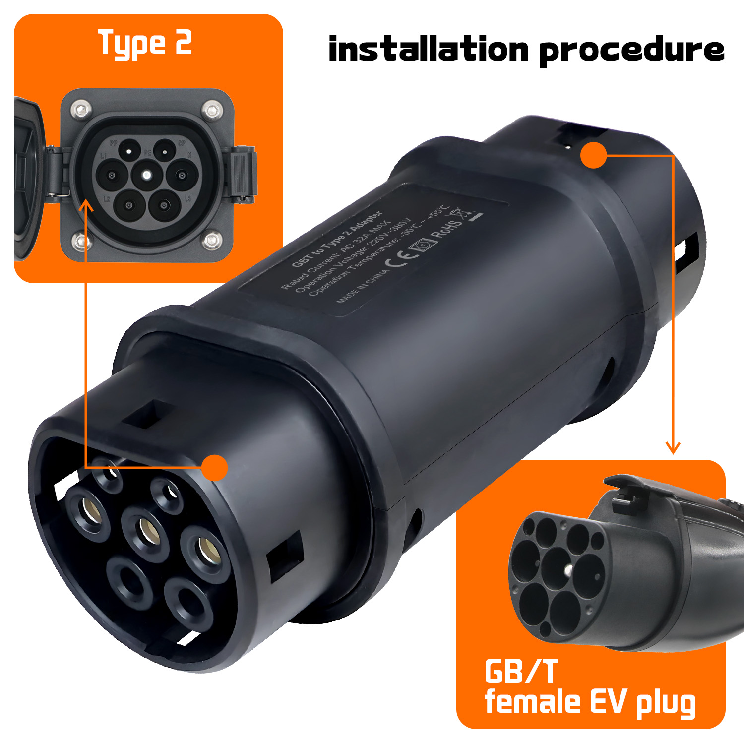 محول محطة شاحن EV GOODCELL GBT - مراجعة Ev Charger Type 2 22Kw 32A 3 Phase وسعره