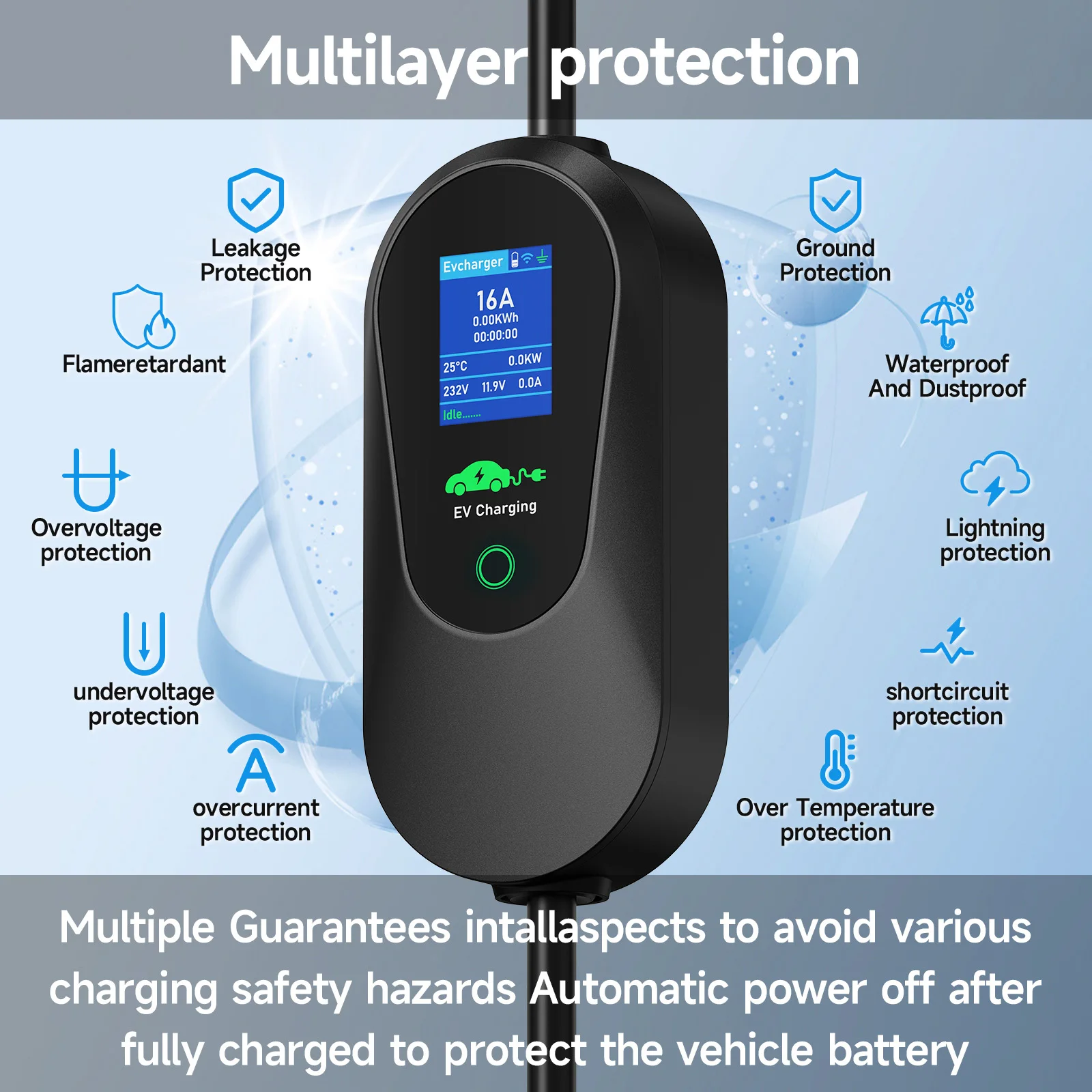 Puppyfc المحمولة 11KW شاحن سيا - مراجعة Type 2 Portable Ev Charger 11Kw Cee وسعره