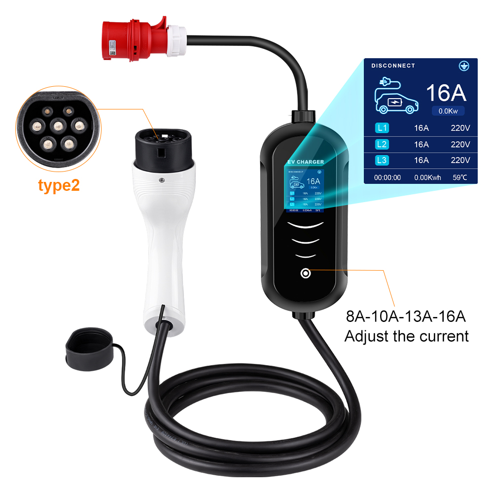 شاحن محمول IPENGEN للسيارة الك - مراجعة Type 2 Portable Ev Charger 11Kw Cee وسعره
