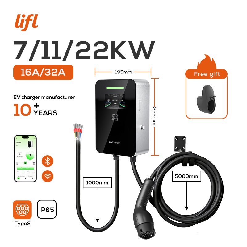 شاحن Lifl الذكي للسيارات الكهر - مراجعة Ev Charger Type 2 22Kw 32A 3 Phase وسعره